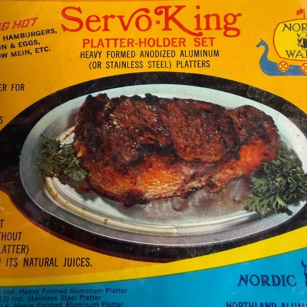 Vintage Nordic Ware Servo-King Steak Platter Holders Bakelite NOS 3 Sets + 6